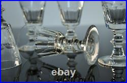 Art Deco 6 Verres Digestif En Cristal Taille Cotes Plates Caton St Louis
