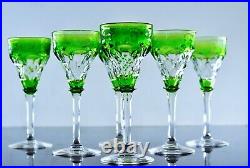 Art Deco 6 Verres En Cristal Couleur Taille Grave Raisin John Walsh Signe