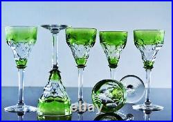 Art Deco 6 Verres En Cristal Couleur Taille Grave Raisin John Walsh Signe