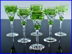 Art Deco 6 Verres En Cristal Couleur Taille Grave Raisin John Walsh Signe