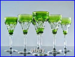 Art Deco 6 Verres En Cristal Couleur Taille Grave Raisin John Walsh Signe