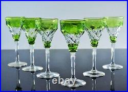 Art Deco 6 Verres En Cristal Couleur Taille Grave Raisin John Walsh Signe