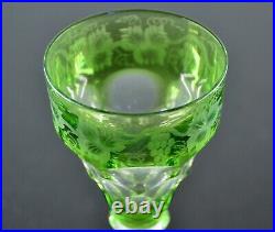 Art Deco 6 Verres En Cristal Couleur Taille Grave Raisin John Walsh Signe