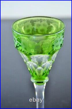 Art Deco 6 Verres En Cristal Couleur Taille Grave Raisin John Walsh Signe