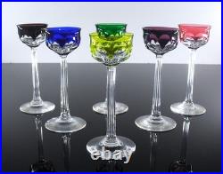 Art Deco 6 Verres Liqueur Cristal Double Couleurs Taille Malmaison Baccarat