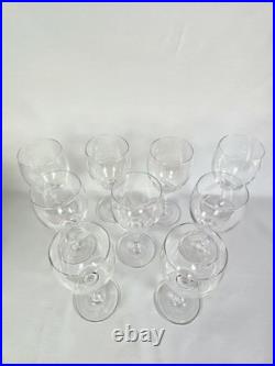 Art Déco. Années 30/40. Lot de 18 verres à pied en cristal Motifs épis de blé