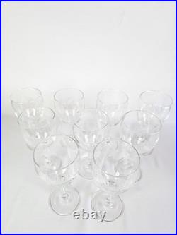 Art Déco. Années 30/40. Lot de 18 verres à pied en cristal Motifs épis de blé