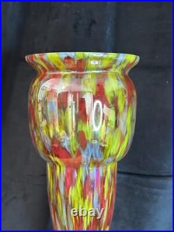 Art Déco Antonin Ruckl pour Kralik Vase balustre verre millefiori 1930