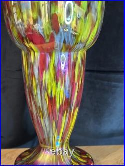 Art Déco Antonin Ruckl pour Kralik Vase balustre verre millefiori 1930