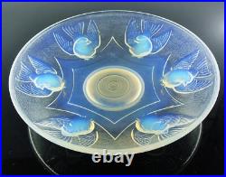Art Déco Era Sabino Etling Grand Coupe Verre Moule Opalescent France Ezan Signe