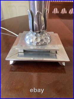 Art Deco Exceptionnelle Lampe Ou Lustre Chrome Verre Modernisme 1930 France