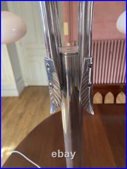Art Deco Exceptionnelle Lampe Ou Lustre Chrome Verre Modernisme 1930 France