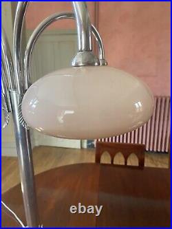 Art Deco Exceptionnelle Lampe Ou Lustre Chrome Verre Modernisme 1930 France