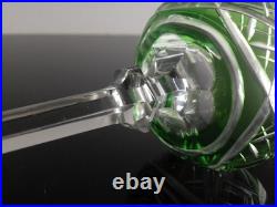 Art Deco Grand 1 Verre A Vin En Cristal Double Couleur Vert Val St Lambert