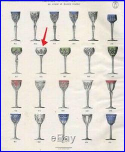 Art Déco Grand 6 Verres A Vin Cristal Couleur Taille Catalogue 1930 St Louis