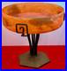 Art Déco PTE de VERRE et fer forgé, Signé Lorrain piètement DLG de Majorelle