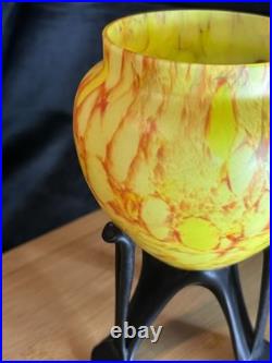 Art Déco Pâte de verre Vase vide poche Inspiration Schneider 1920