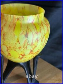Art Déco Pâte de verre Vase vide poche Inspiration Schneider 1920