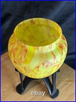 Art Déco Pâte de verre Vase vide poche Inspiration Schneider 1920