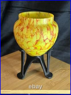 Art Déco Pâte de verre Vase vide poche Inspiration Schneider 1920