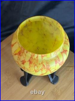 Art Déco Pâte de verre Vase vide poche Inspiration Schneider 1920