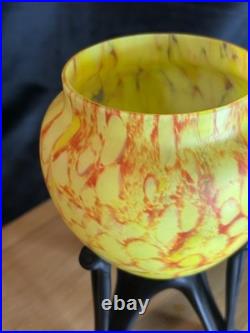 Art Déco Pâte de verre Vase vide poche Inspiration Schneider 1920