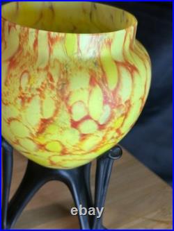 Art Déco Pâte de verre Vase vide poche Inspiration Schneider 1920