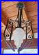 Art Deco Suspension Fer Forge Tulipe Flamme Verre Moule A Electrifier