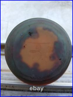 Art Deco Vase En Pate De Verre Orange Signé Lorrain Parfait Etat