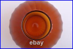 Art Déco Vase en Verre Kaltgeschliffen Couleur Ambre Josef Hoffmann Zugeschr. V