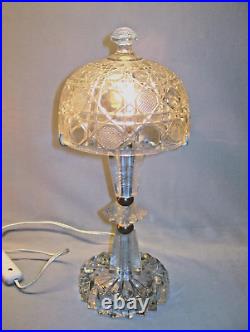 Art Déco belle lampe'champignon' entièrement en verre moulé/pressé vers 1940