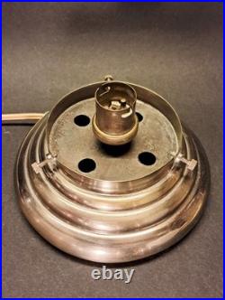 Art Déco veilleuse en métal chromé et boule en verre satiné gravé à l'acide