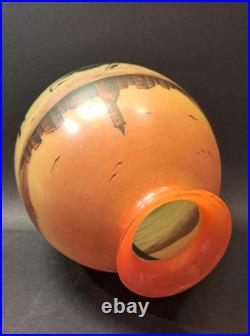 Art Nouveau/Art Déco Beau vase peint polychrome signé JOMA vers 1920