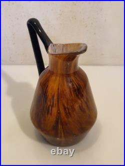 Art déco Charles Schneider Pichet décoratif en verre marmoréen ambre 1930