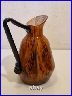 Art déco Charles Schneider Pichet décoratif en verre marmoréen ambre 1930