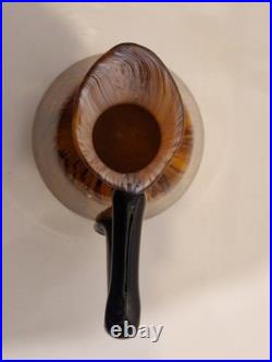 Art déco Charles Schneider Pichet décoratif en verre marmoréen ambre 1930