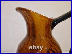 Art déco Charles Schneider Pichet décoratif en verre marmoréen ambre 1930