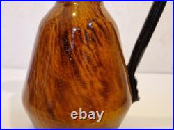 Art déco Charles Schneider Pichet décoratif en verre marmoréen ambre 1930