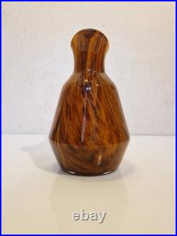 Art déco Charles Schneider Pichet décoratif en verre marmoréen ambre 1930