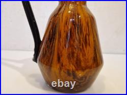 Art déco Charles Schneider Pichet décoratif en verre marmoréen ambre 1930