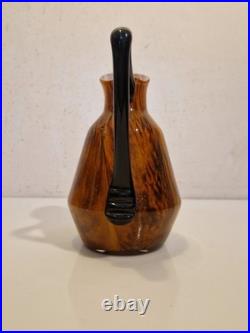 Art déco Charles Schneider Pichet décoratif en verre marmoréen ambre 1930