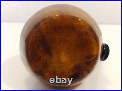 Art déco Charles Schneider Pichet décoratif en verre marmoréen ambre 1930