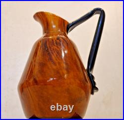 Art déco Charles Schneider Pichet décoratif en verre marmoréen ambre 1930