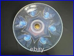 Art déco coupe aux oiseaux verre opalescent signée vers 1930