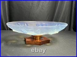 Art déco coupe aux oiseaux verre opalescent signée vers 1930