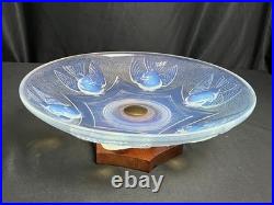 Art déco coupe aux oiseaux verre opalescent signée vers 1930