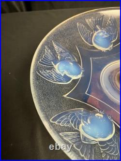 Art déco coupe aux oiseaux verre opalescent signée vers 1930