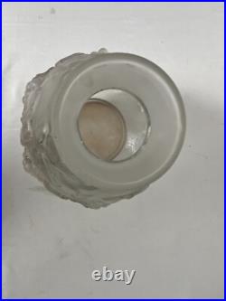 Art déco, grand vase verre pressé vignes Etaleune vers 1930