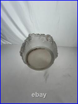 Art déco, grand vase verre pressé vignes Etaleune vers 1930