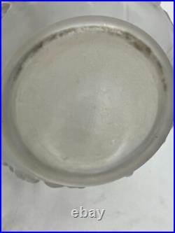 Art déco, grand vase verre pressé vignes Etaleune vers 1930